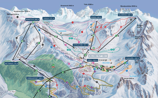 Frutt Planen Buchen Winter Panoramakarte Themen